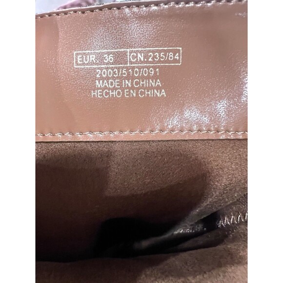 ZARA Woman Knee High Metallic Kitten Heel Boots Gold Size US 6 EU 36 UK 3 - Picture 10 of 10